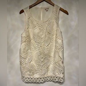 White lace business casual tank top.